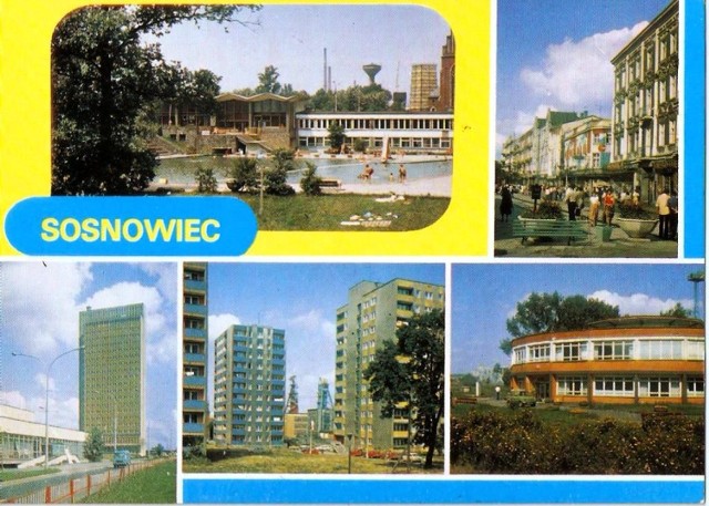 1980 , Sosnowiec w kilku ujęciach - baseny Sielec, Warszawska, Będzińska, Mościckiego, Narutowicza.