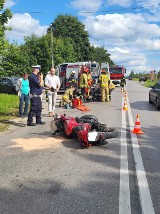 Wypadek motocyklisty w Zameczku w powiecie opoczyńskim. Kierowca samochodu wymusił pierwszeństwo