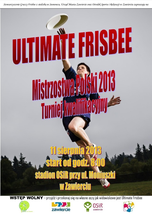 Mistrzostwa frisbee w Zawierciu już w najbliższą niedzielę.