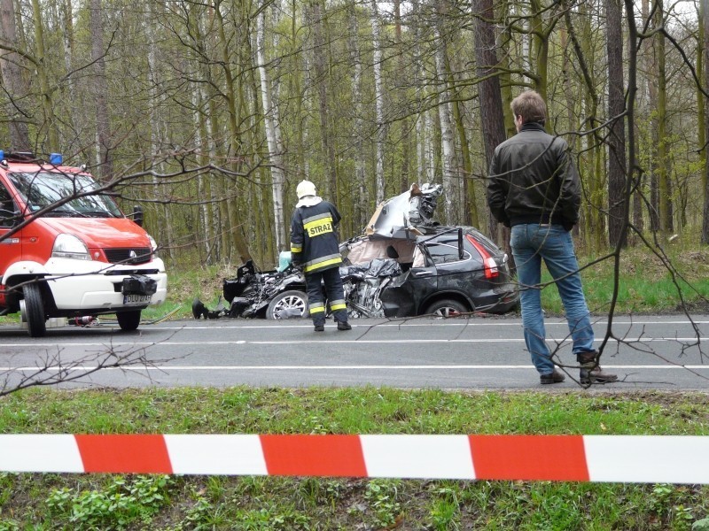 Wypadek na krajowej trójce przy wjeździe do Lubina