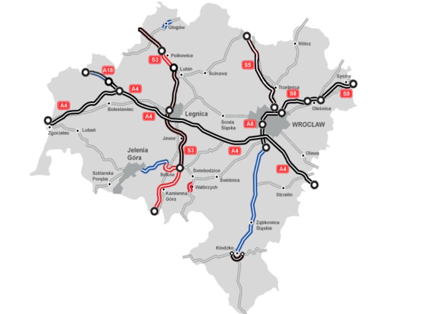 Na dolnośląskiej mapie planowanych inwesticji drogowych...