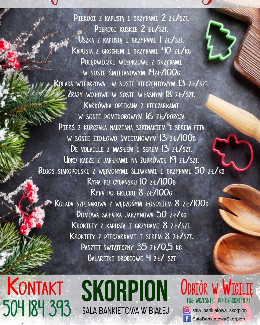 Catering wigilijno- świąteczny w Wieluniu i okolicach. Zobacz menu lokalnych restauracji