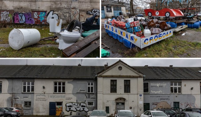 Pływające cuda, boiler, muszla klozetowa, beczki, plastikowe kanistry, rury, deski i sporo śmieci. To dziś można znaleźć w Składzie Solnym na Zabłociu.