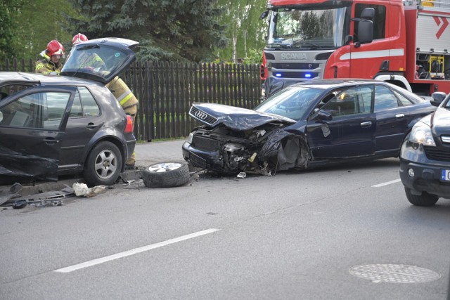 Wypadek dwóch samochodów na ul. Paderewskiego w Grudziądzu