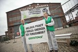 Greenpeace protestuje w Stoczni Gdańskiej. 