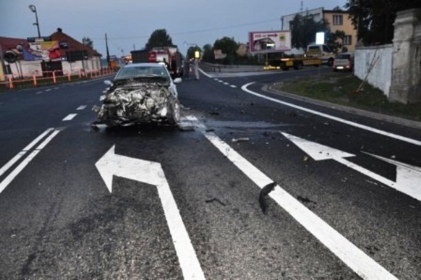 Wypadek na skrzyżowaniu w Kościelcu