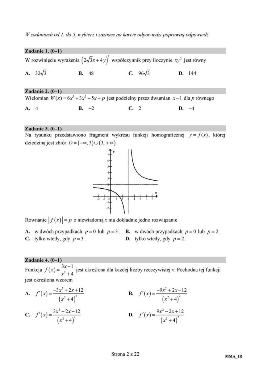 Matura 2016: Matematyka rozszerzona. Arkusze i zadania