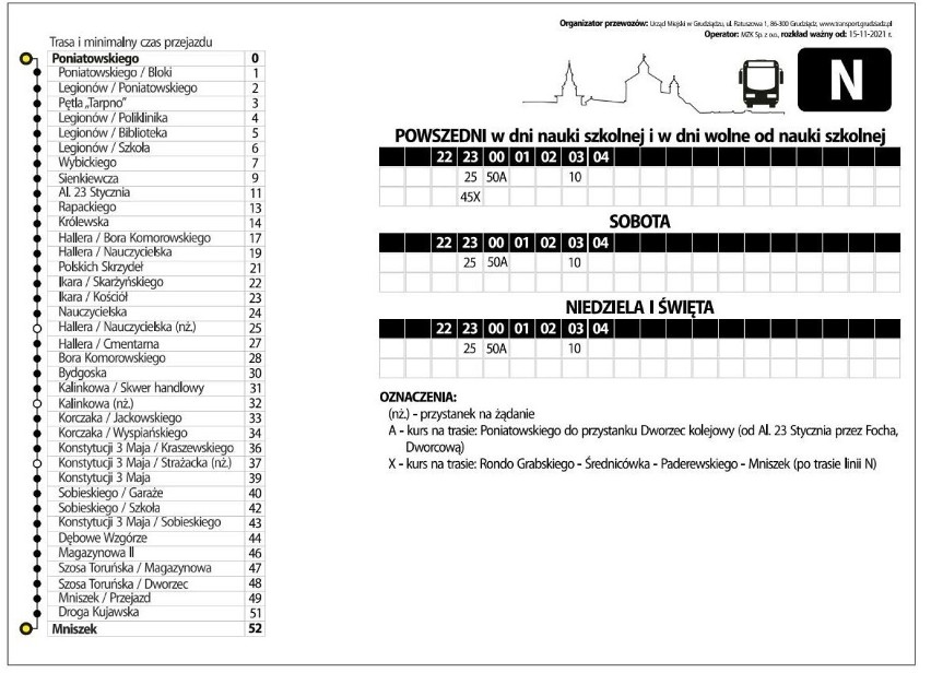 Nowe rozkłady jazdy autobusów linii N oraz R