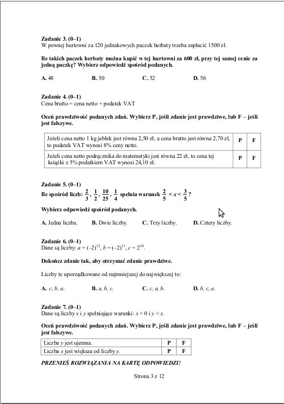 Egzamin gimnazjalny 2013: Matematyka [ODPOWIEDZI, ARKUSZE, TESTY]