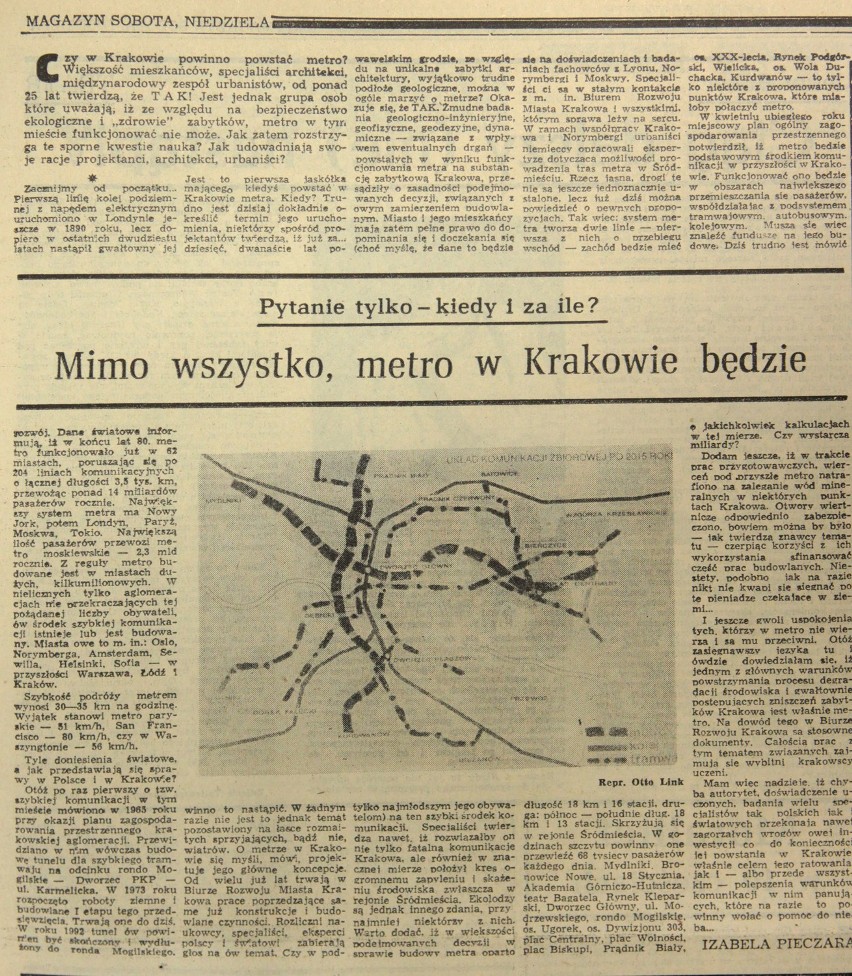 "Mimo wszystko, metro w Krakowie będzie". Tak pisaliśmy w 1990 roku [ARCHIWUM]