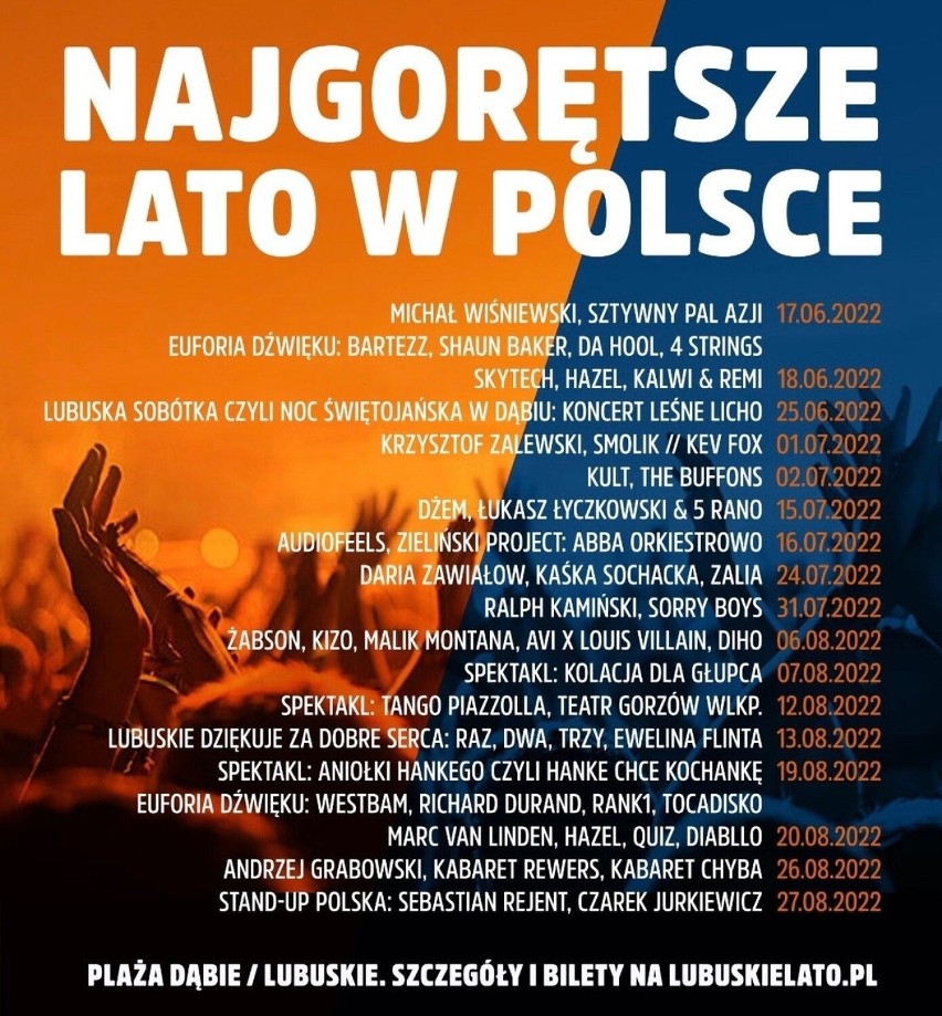 Lubuskie Lato Kulturalne w Dąbiu będzie pełne gwiazd.