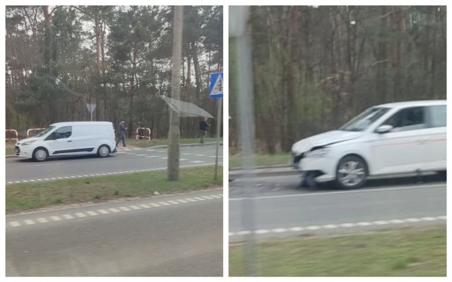 Zderzenie dwóch aut na alei Kazimierza Wielkiego we Włocławku