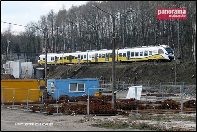 Plac budowy przystanku kolejowego Wałbrzych Centrum