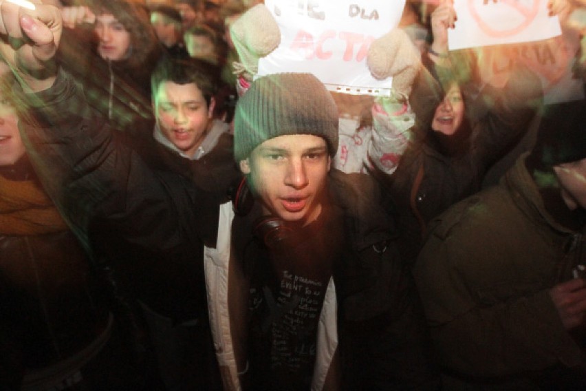 W Krakowie zakończył się protest przeciwko ACTA....