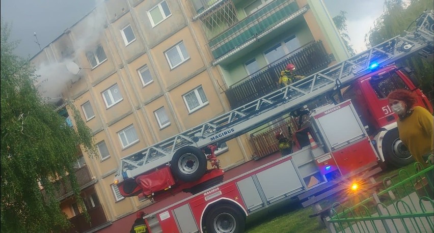 Pożar w budynku mieszkalnym w Bierutowie       