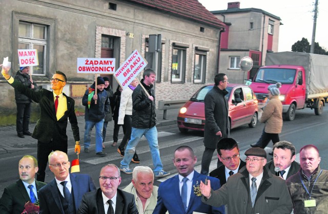 Nasi włodarze na fikcyjnej blokadzie i w korowodzie sylwestrowym w Zdunach AD 2016