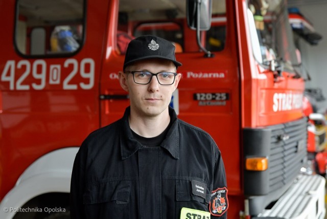 Inż. Sebastian Juraszek, absolwent Politechniki Opolskiej, naczelnik OSP w Cisku