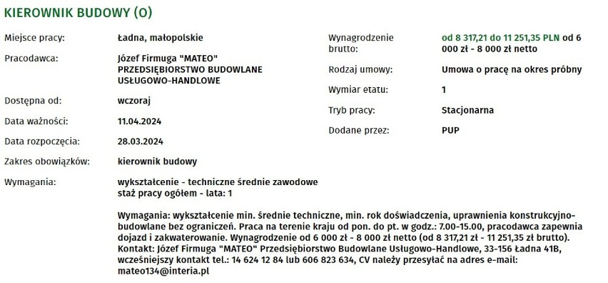 Praca w Tarnowie i okolicach za 8 tysięcy złotych na rękę? Zobaczcie najatrakcyjniejsze oferty z Powiatowego Urzędu Pracy w Tarnowie
