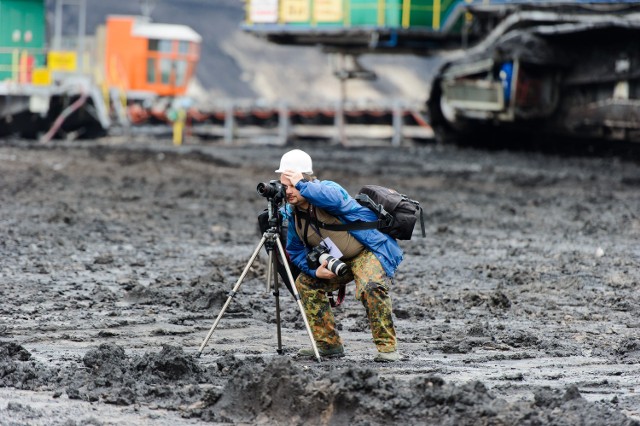 Uczestnicy warsztatów fotografowali m.in. na terenie bełchatowskiej kopalni