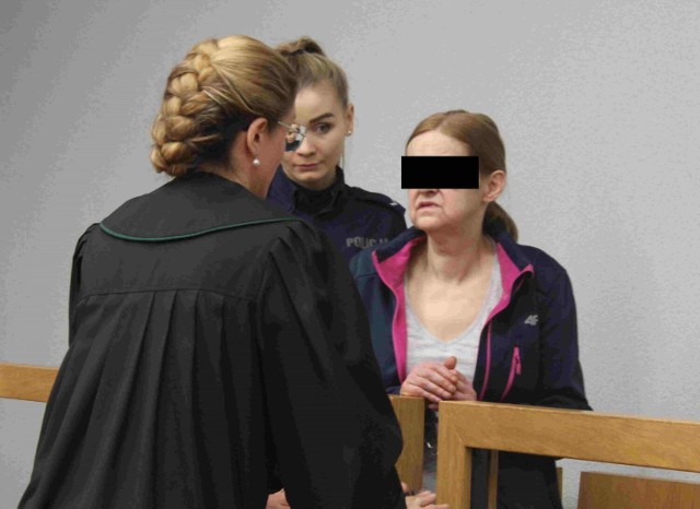 Oskarżona Grażyna B. na sali rozpraw Sądu Apelacyjnego  w Krakowie. Usłyszała tu prawomocny wyrok 25 lat więzienia