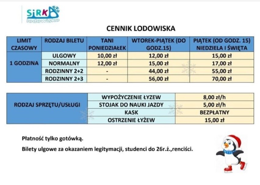 Lodowisko przy Termach Uniejów zaprasza. Jaki CENNIK i ZASADY?