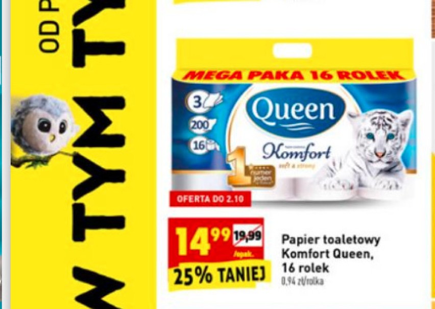 W Biedronce przeceniono również papier toaletowy Queen. 16...