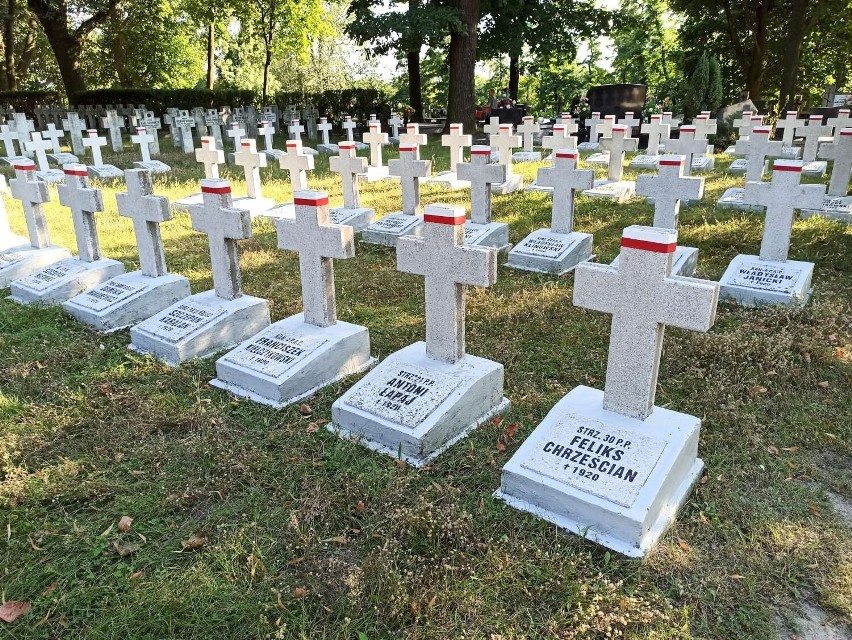 Kaliszanie czyszczą wojskowe mogiły na cmentarzu na Majkowie