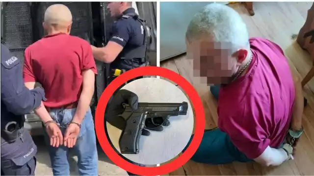 Śledczy ustalili, że 50-letni Krzysztof przystawił 70-letniemu emerytowi pistolet i zażądał pieniędzy.