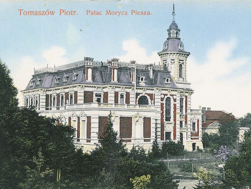 Pałac Piescha na starej pocztówce. Powstał w 1895 roku przy...