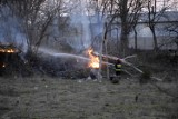 Głogów: Pożar niedaleko wieży ciśnień przy ul. Towarowej. ZDJĘCIA