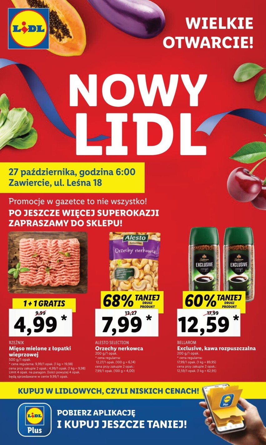 Nowy LIDL w Zawierciu - GAZETKA na otwarcie