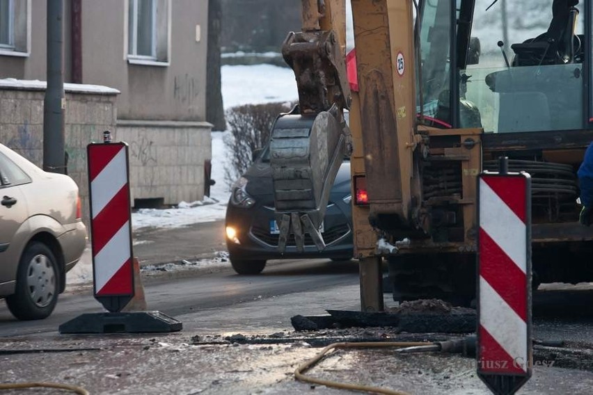 Część ulicy Wrocławskiej bez wody