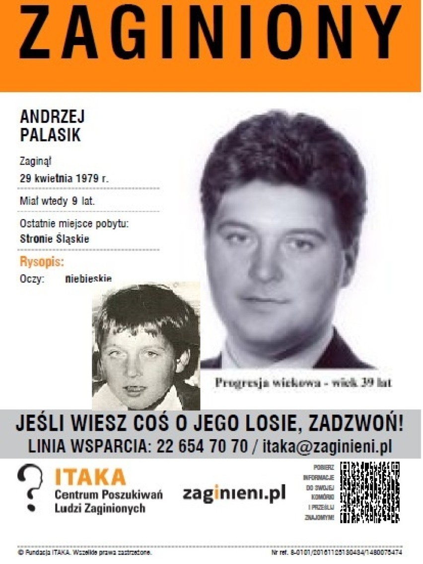 Zaginieni Andrzej Palasik
Aktualny wiek: 46
Data zaginięcia:...