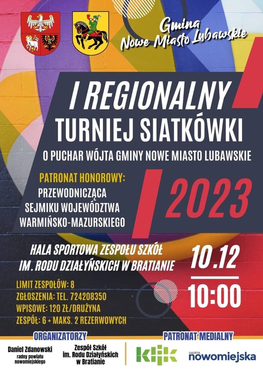 Regionalny Turniej Siatkówki o Puchar Wójta Gminy Nowe Miasto Lubawskie!