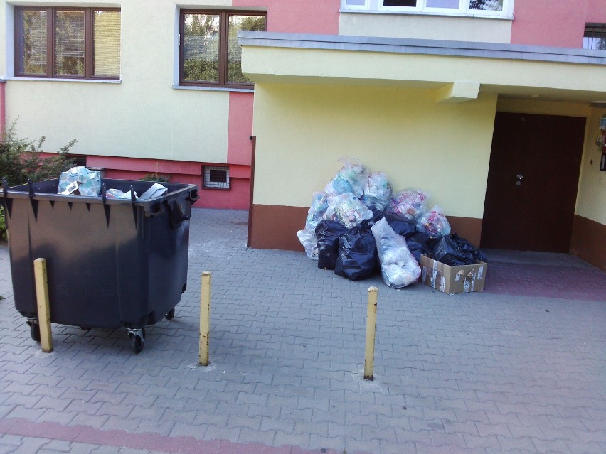 Śmieci w Łodzi na ulicy Obornickiej