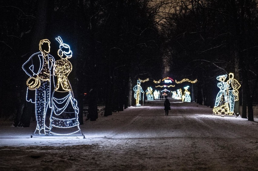 Świąteczna iluminacja dotarła również do Łazienek...