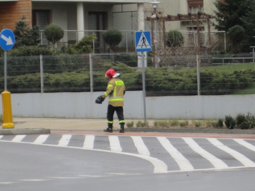 Strażacy zabezpieczyli i usunęli plamę oleju napędowego,...