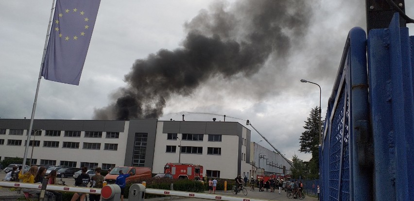 Pożar w zakładzie Zastaw na terenie Andorii w Andrychowie