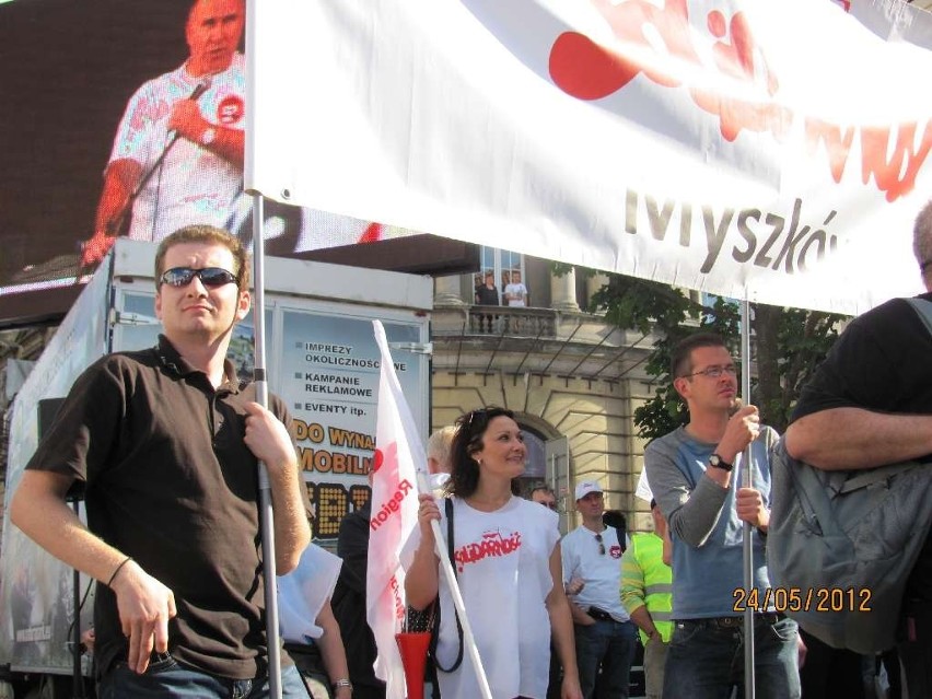 Związkowcy z myszkowskiej Solidarności protestowali w Warszawie