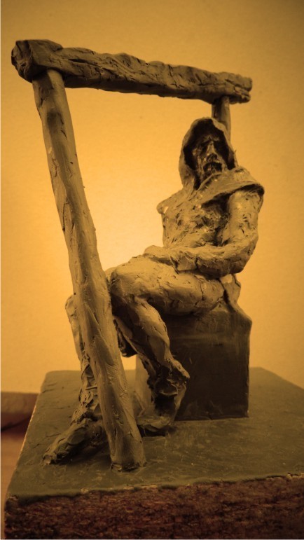 Fotografia jednego z trzech projektów rzeźby gwarka Norberta...