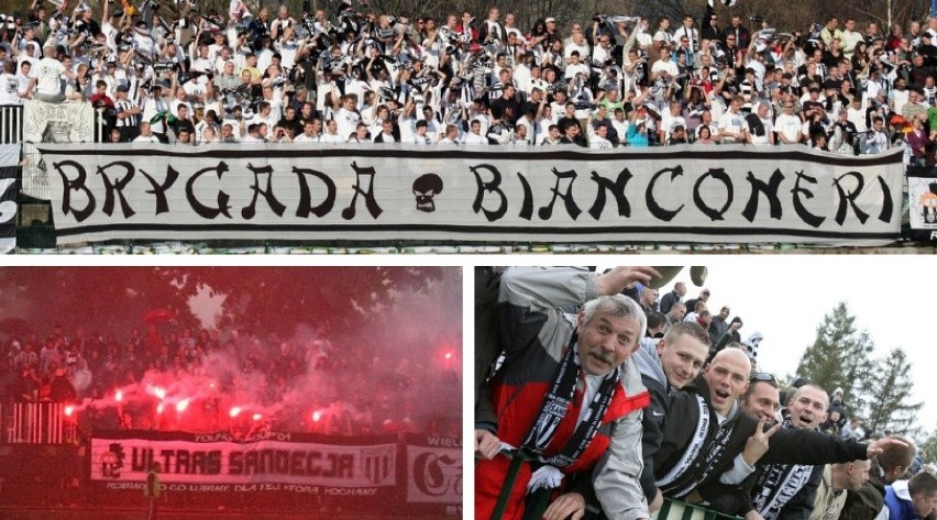 Sandecja Nowy Sącz. Kibice, fani, fanatycy. Tak było na trybunach, kiedy Sącz żył piłką ZDJĘCIA 2009-2011