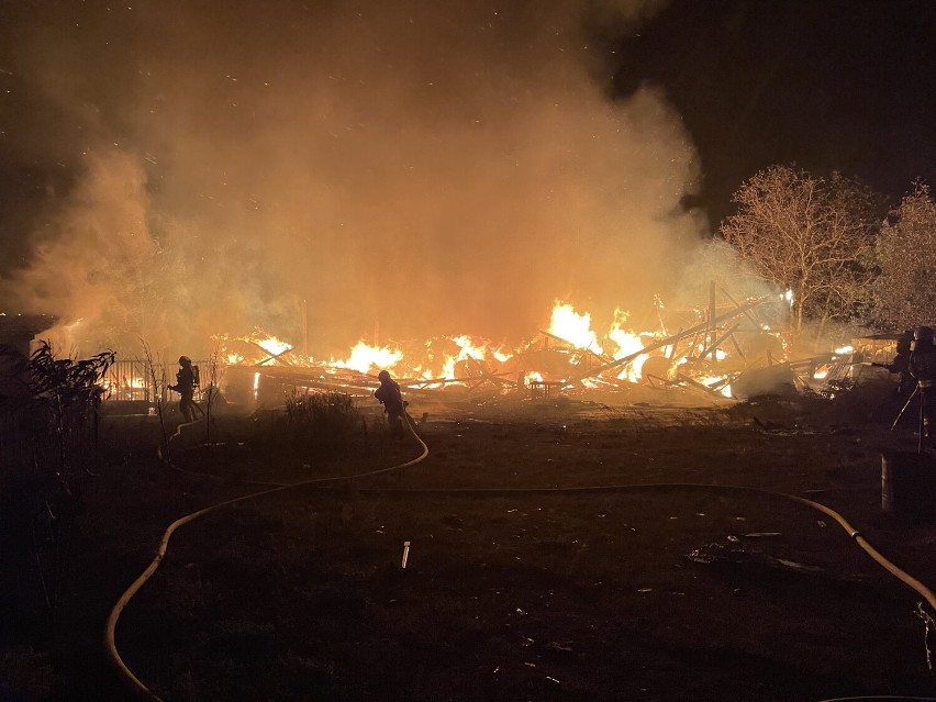 Pożar stodoly w Jeżowie