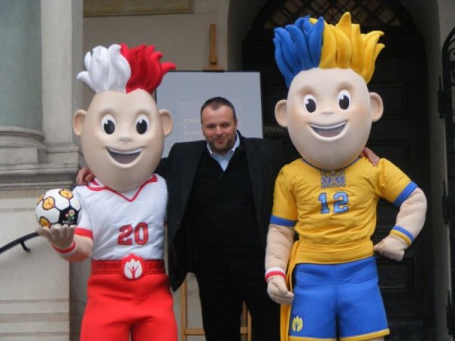 Michał Prymas, Slavek i Slavko, maskotki Euro 2012