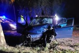 18-letni kierowca wypadł z drogi i uderzył w drzewo. Do wypadku doszło w gminie Bełchatów