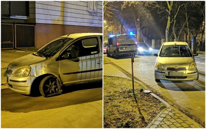 Pijany kierowca uderzył w drzewo na ulicy Kraszewskiego we Włocławku. Miał ponad 3 promile [zdjęcia]