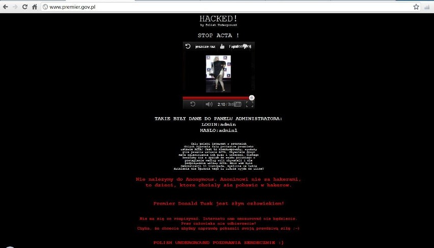 Hakerzy z Anonymous zablokowali strony Sejmu i premiera...