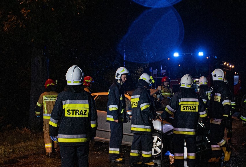 Samochód uderzył w drzewo. Trzej nastolatkowie trafiły do szpitala [ZDJĘCIA]