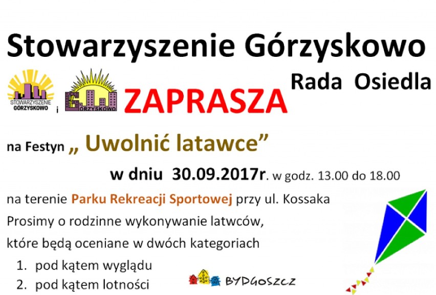 Festyn "Uwolnić Latawce" na Górzyskowie w Bydgoszczy już w sobotę! [zapowiedź]