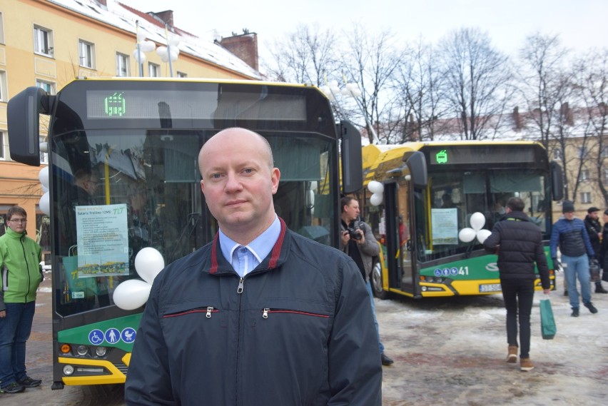 Nowe trolejbusy w Tychach i Marcin Rogala, prezes TLT w...