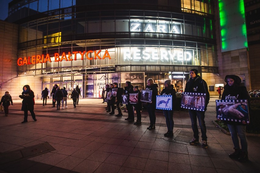 Akcja "Klatka po klatce" przed Galerią Bałtycką  w Gdańsku w...